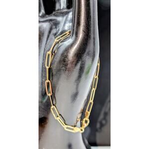 925 Sterling Vermeil Paper Clip Chain Bracelet